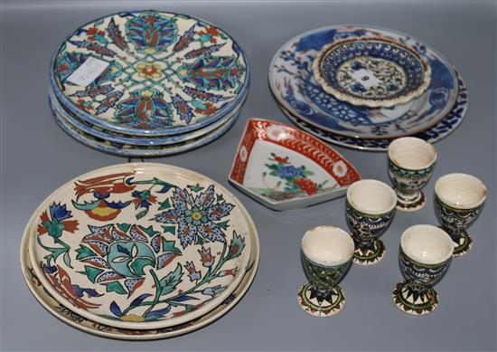 Group of Kutahya pottery, other ceramics
